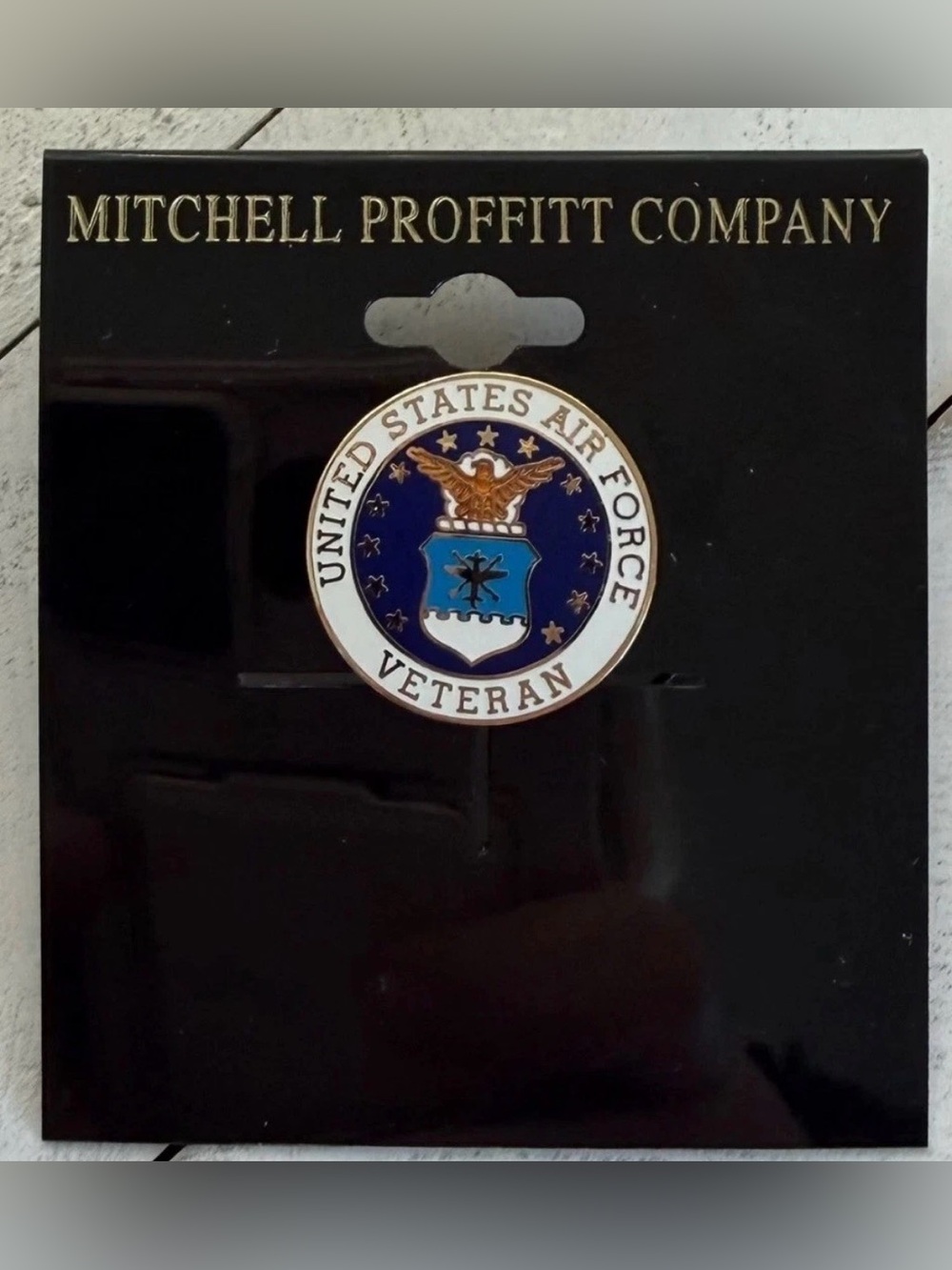 New Mitchell Proffitt US Air Force Veteran Enamel Pin 1 inch